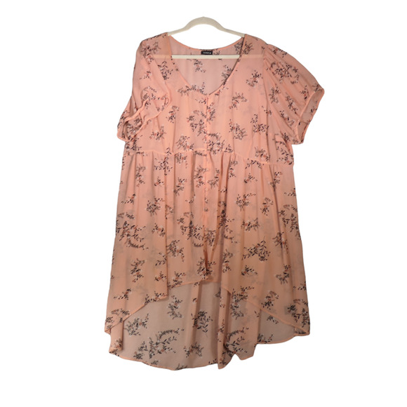 Torrid Swim Cover Up Womens Size 4X Pink Floral Sheer Lightweight Oversized - Picture 1 of 12